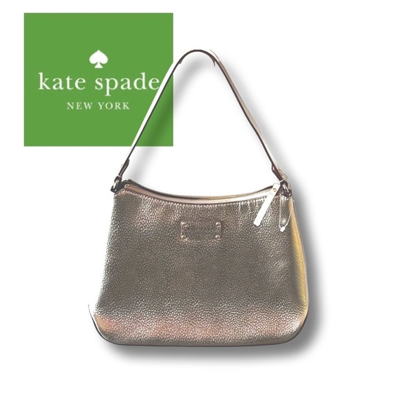 kate spade Handbags - Authentic Kate Spade Gold Shimmery  Leather Cute Shoulder Bag. NWOT